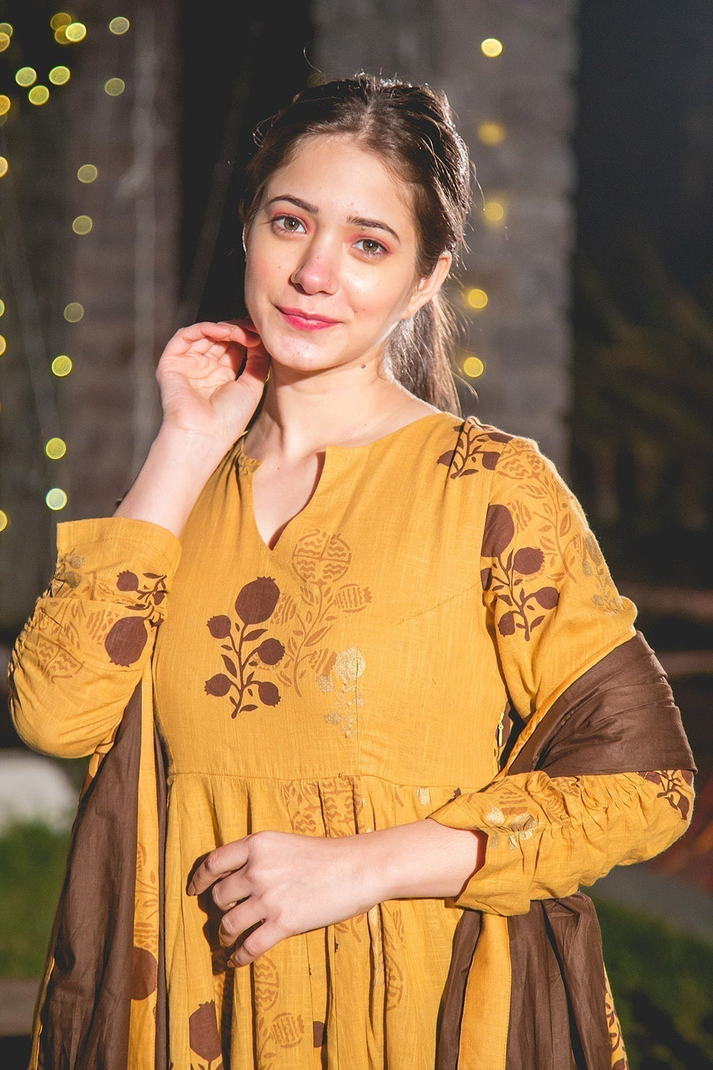 barnie mustard suit set