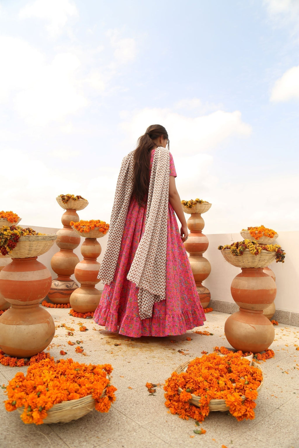 FRILL FRONT SLIT KURTA PANTS SET