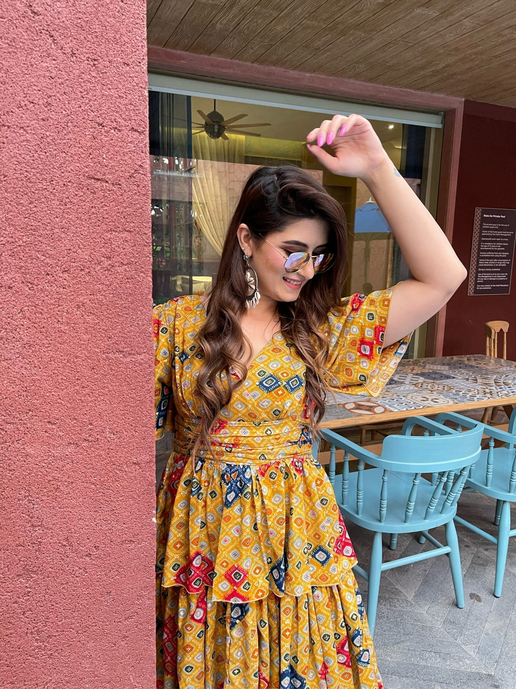 Danika bandhej knee length dress