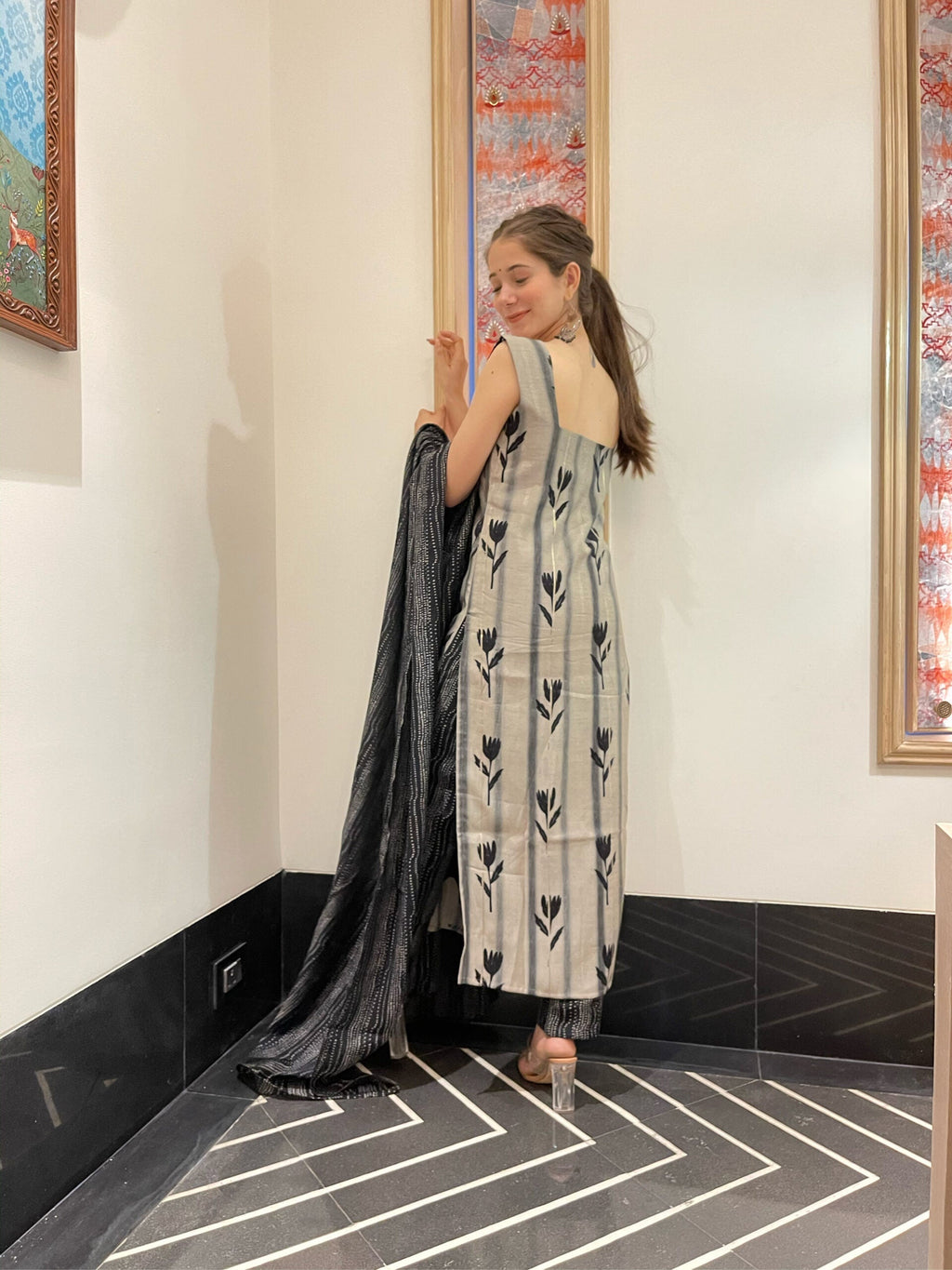 Erina grey kurta set