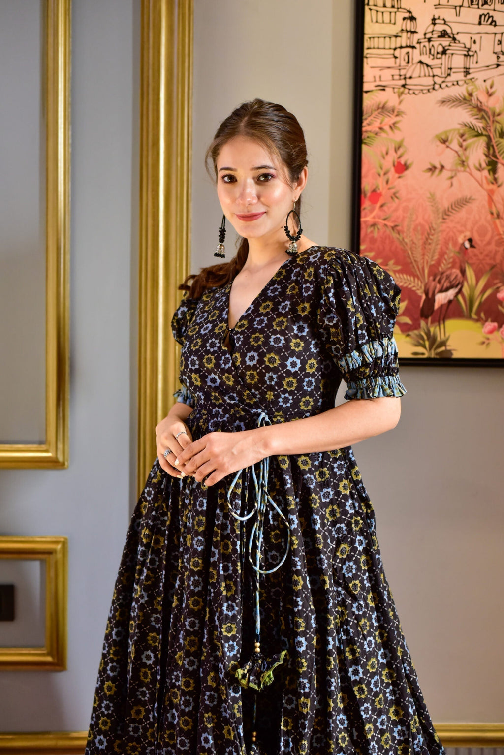 black herbal cotton suit set