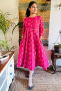 BOUGAINVILLEA IKAT ANGRAKHA DRESS